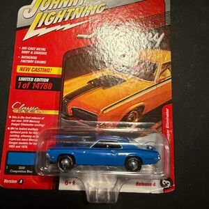 Johnny Lightning Blue Die-Cast Toy Car